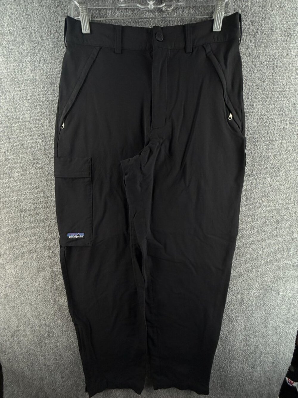 Patagonia Super Guide Pants Nylon Spandex Hiking Size 12 Black Outdoors Zip